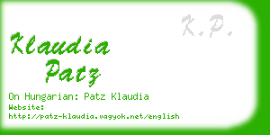 klaudia patz business card